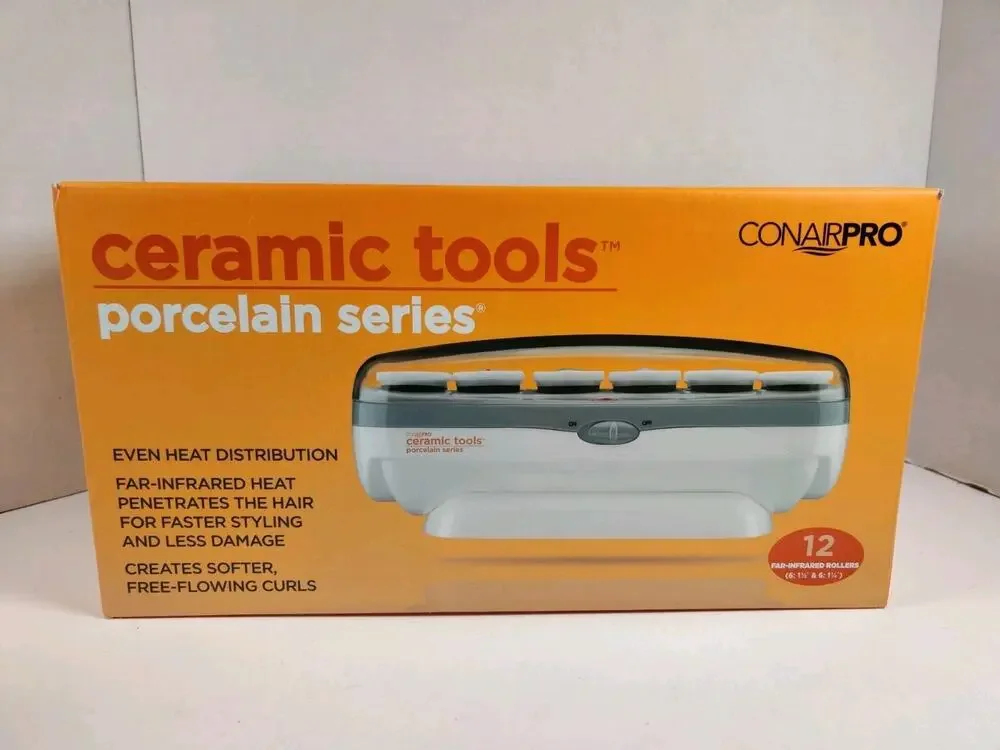 ConairPRO Porcelain Series 12-Roller Hot Hair Setter w/ Clips White
